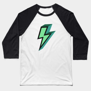 Green Bold Lightning Bolt Baseball T-Shirt